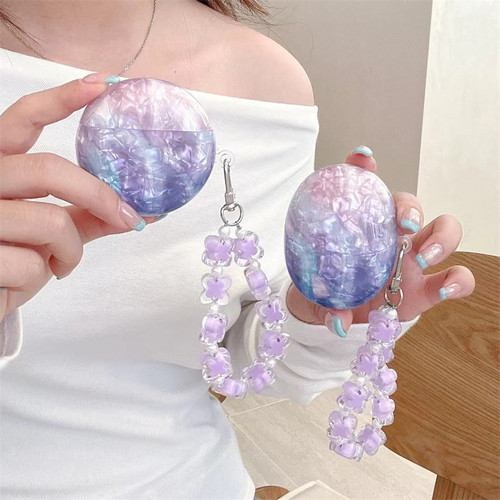 创意炫彩贝壳纹紫色耳机壳