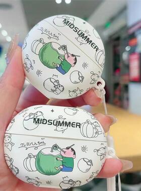 蜡笔小新适用7i华为freebudsPro3保护套se2无线蓝牙耳机壳4e5i6i7i防摔磨砂se4硅胶软壳Pro4可爱卡通6代clip2