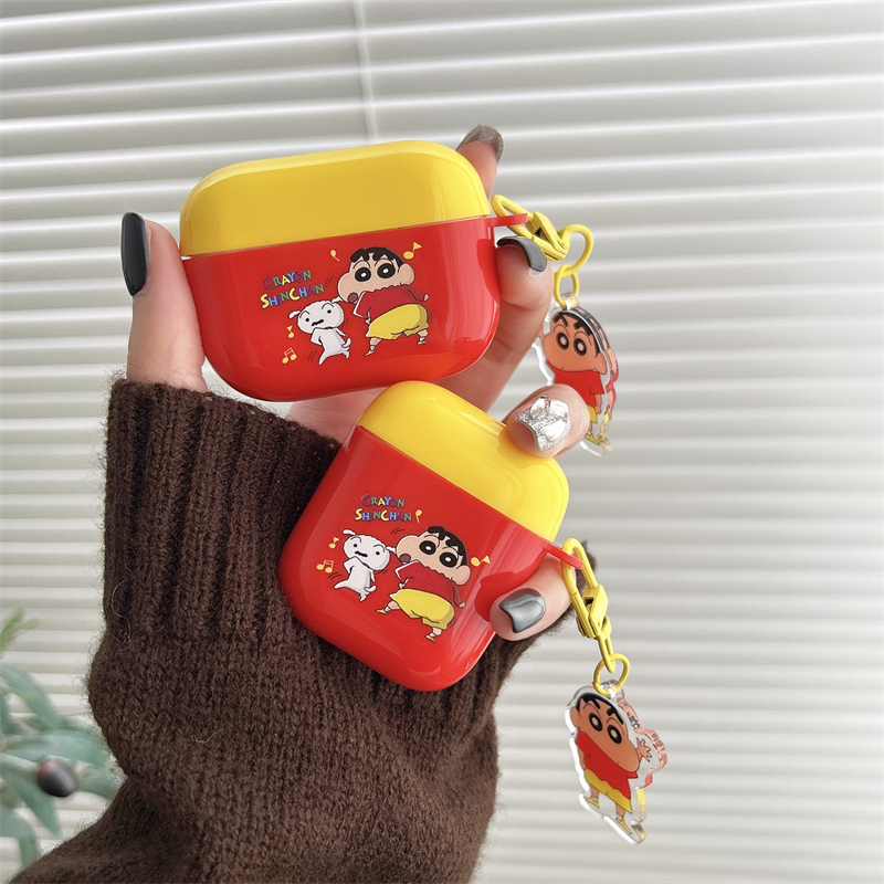 可爱卡通跳舞小白小新耳机壳