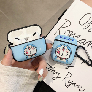 2代苹果蓝牙耳机壳日韩哆啦A梦airpods3代硅胶壳5代盒动漫Pro二代 可爱卡通叮当猫AirPodsPro保护套适用苹果1