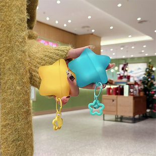 透色夜光五角星适用小米buds5pro保护套个性小米5无线蓝牙耳机壳高级荧光色红米buds6pro硅胶壳redmi6青春版