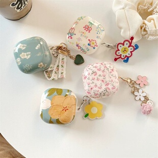 高级buds2软壳简约小众ive 创意小碎花日韩风三星buds3Pro耳机壳文艺粉花适用buds2Pro蓝牙保护套fe防摔壳女款