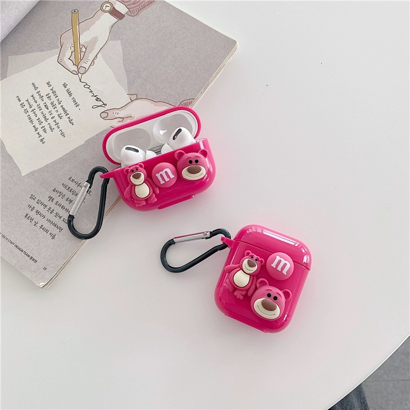 苹果蓝牙耳机壳草莓熊AirPods