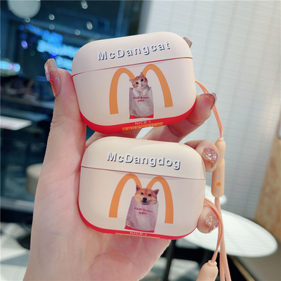 苹果蓝牙耳机壳情侣柴犬airpods