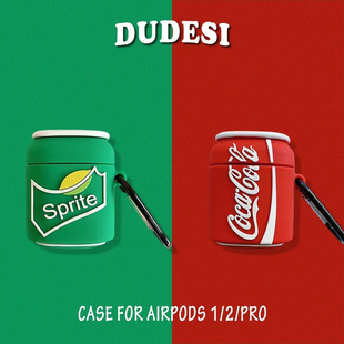可口可乐雪碧百事适用AirPods2保护套3代个性创意饮料苹果4无线AirPodsPro蓝牙耳机包Pro2硅胶盒5代软壳情侣