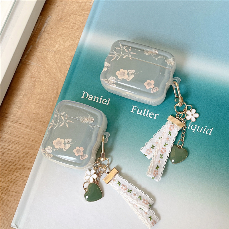 苹果airpods文艺碎花蓝牙耳机壳