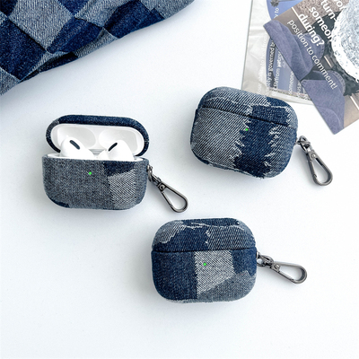创意高级感真牛仔布纹耳机壳