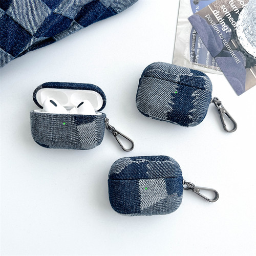 创意高级感真牛仔布纹耳机壳