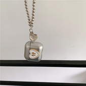 高级感电镀银色爱心AirPodsPro3蓝牙耳机壳适用苹果1 2代珍珠手链保护套3代pro2防摔软盒高级小众5代AirPods4