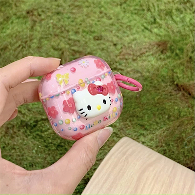 创意鲜花kt猫使用AirPods4耳机壳