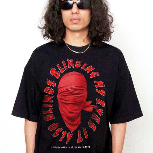 崔健1991 Piece Of Red Cloth 摇滚乐队周边 重磅水洗做旧短袖T恤