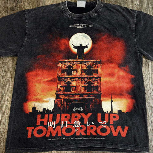 THE WEEKND 水洗渐变做旧色 盆栽哥说唱嘻哈美式短袖T恤 出口单