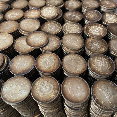 真银元五彩大洋龙洋军阀币