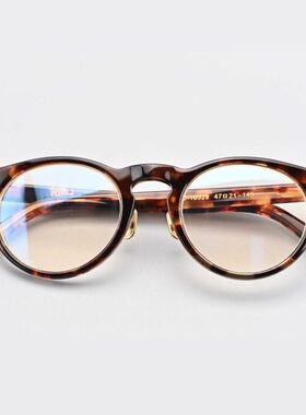 复古手工配近视眼镜架圆框男女潮梨形配防蓝光近视镜框黑 10529