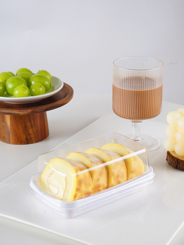 高档卡仕达小泡芙大福雪媚娘包装盒2粒瑞士卷双拼班戟蛋糕甜品盒