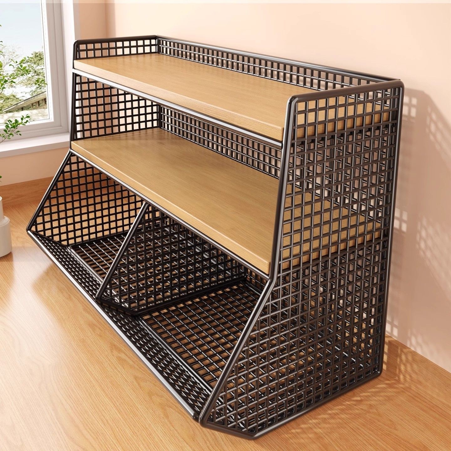 零食收纳盒家用多层收纳筐咖啡茶包桌面置物架厨房餐桌整理水杯架,收纳整理,缝隙柜,淘宝优惠券,粉丝福利购,淘宝优惠卷