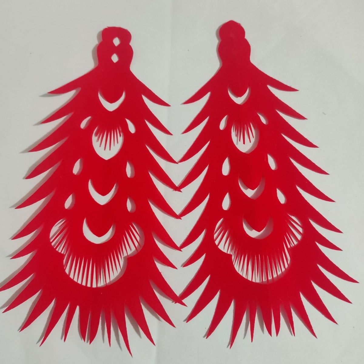 剪纸植绒布头花耳饰学生走秀中国文化