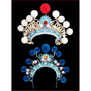 戏曲戏剧古装白蛇白蛇传舞台青蛇列子盔帽额子京剧头饰帽子演出