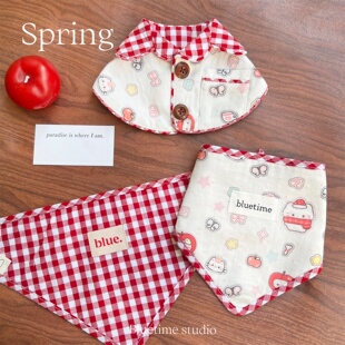 苹果小猫 宠物小披肩春夏口水巾博美斗篷猫咪围兜围脖 2026新款