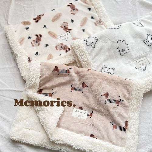 森系暖冬小狗毛毯宠物毯子