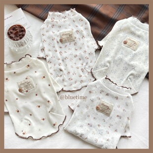 居家服薄大狗 上春山～2026春夏小奶猫衣服纯棉比熊博美泰迪打底衫