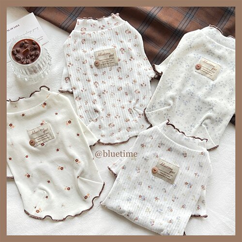 上春山～2026春夏小奶猫衣服纯棉比熊博美泰迪打底衫居家服薄大狗