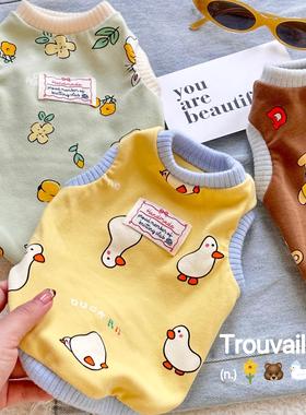 韩系动物园～宠物狗衣服秋冬泰迪博美背心猫衣服柯基腊肠无袖纯棉