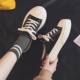 一脚蹬无后跟增高ins百搭板鞋 2023厚底半拖大头帆布鞋 女学生韩版