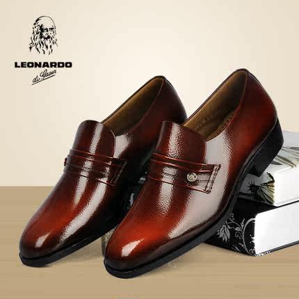 新货4E3210日本原装进口利奥纳多棕色黑色商务交际漆光正装男皮鞋