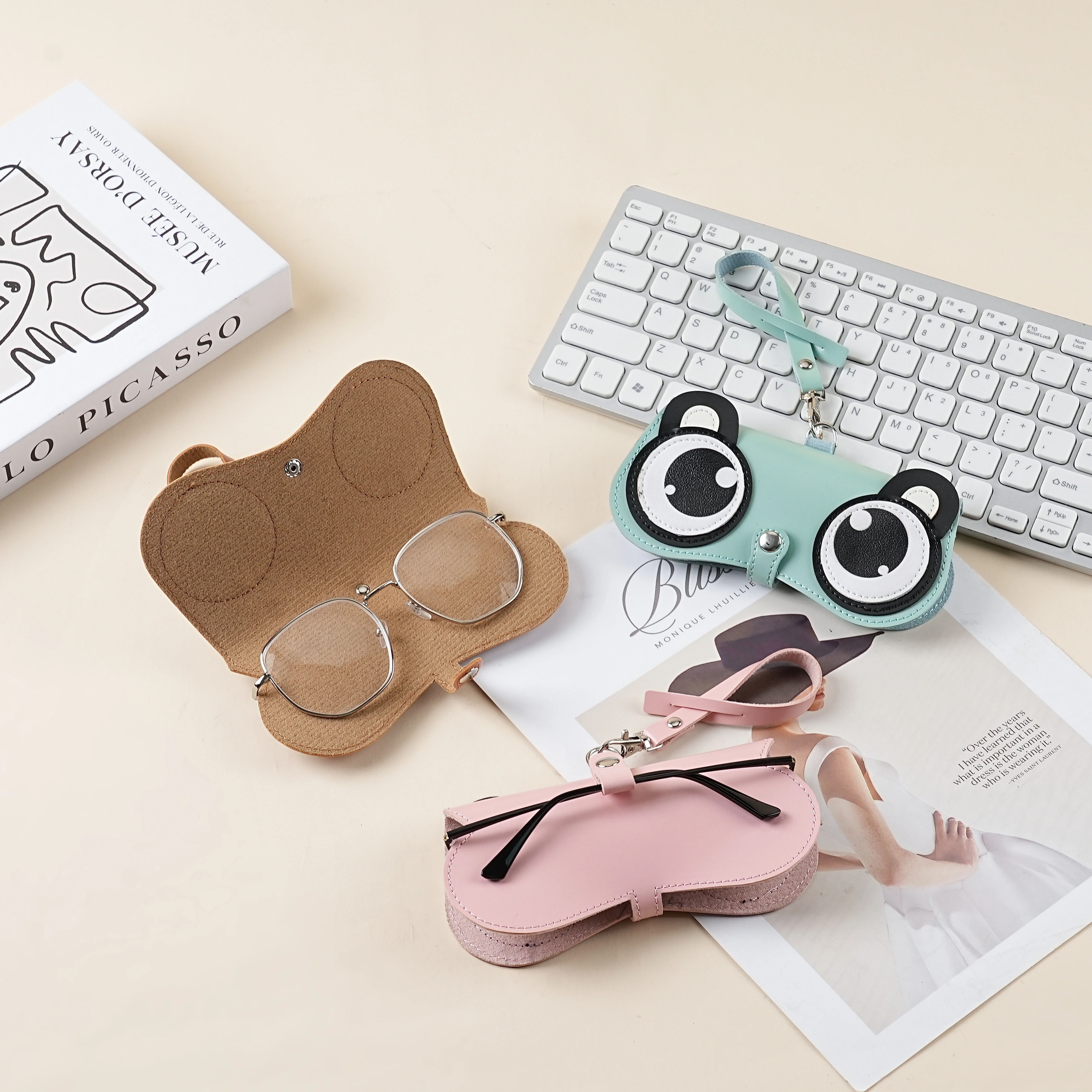 ins眼镜包便携情侣墨镜盒太阳眼镜收纳袋抗压近视镜保护套包挂饰