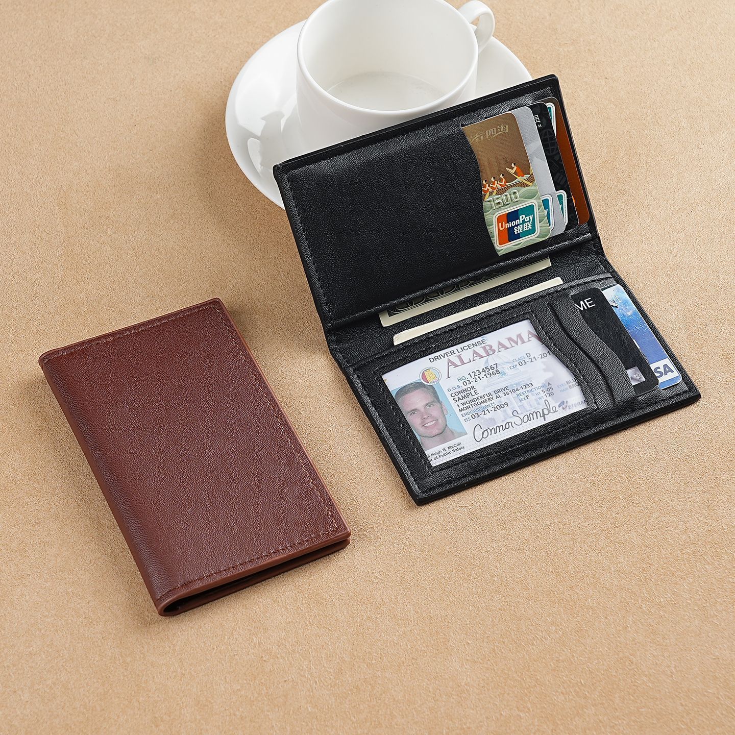 超薄小卡包男士小巧证件卡套多卡位简约二合一多功能迷你小钱包男