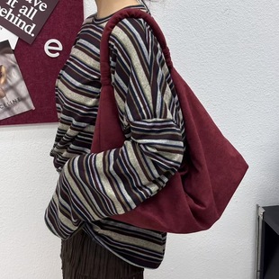 手提包慵懒风通勤洋气背包潮 ins休闲大容量 秋冬新款 单肩包女韩版