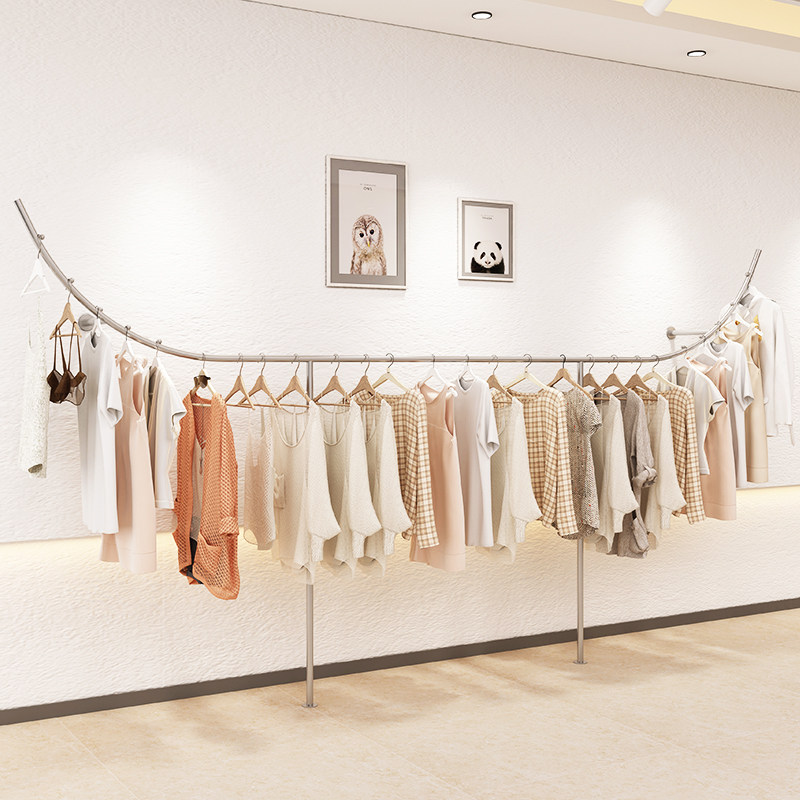 服装网红店纳米银色定做展示架
