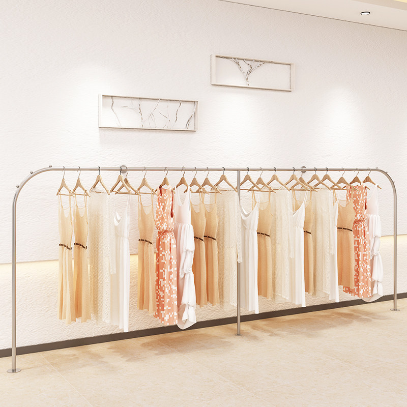 服装纳米银色靠墙展示架