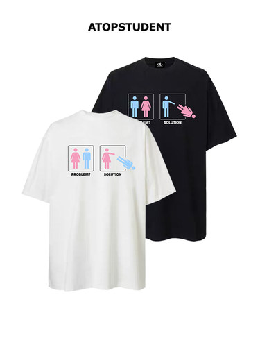 ATOP优等生搞笑纯棉国潮T恤情侣