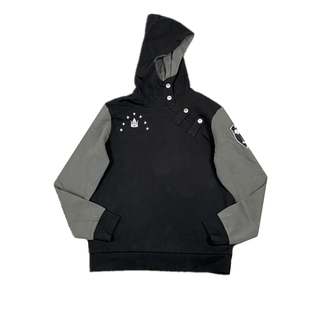 仅一件瑕疵包邮男套头卫衣撞色拼接印花摇滚周边暗黑哥特朋克金属