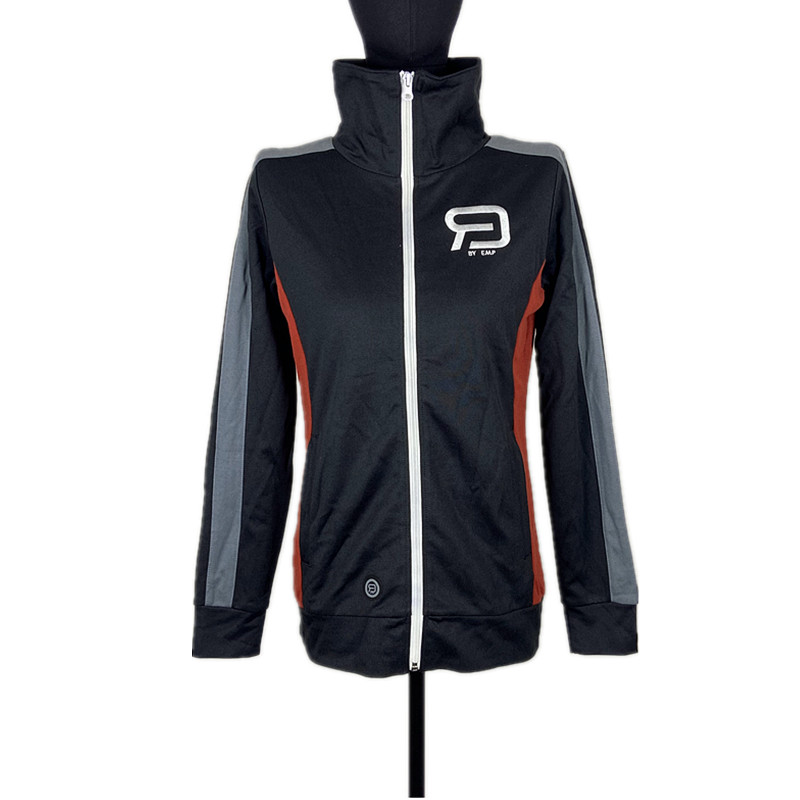 女款长袖立领修身版型刺绣字母撞色拼接休闲印花拉链卫衣秋冬包邮