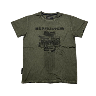 硬核金属摇滚周边战车脏洗做旧印花男款短袖圆领T恤暗黑朋克微瑕