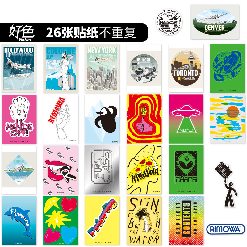 日默瓦行李箱贴纸PVC复刻版笔记本电脑登机箱旅行箱贴画防水装饰
