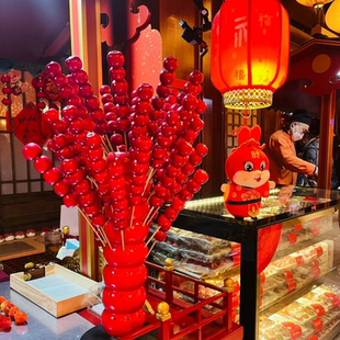 饰摆件拍照打卡摆摊工具 糖葫芦仿真道具插糖葫芦展示架店铺摆摊装