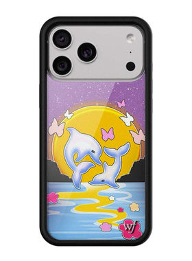 wildflow适用苹果17Promax手机壳欧美壳子wf新款iphone16/15/14/13Pro联名日落海豚天使之翼防摔保护套潮牌12