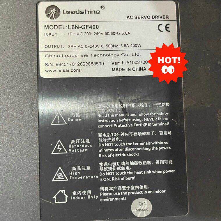 L6N-GF400 Leadshine交流伺服驱动器 400W工控自动化配件议价维修