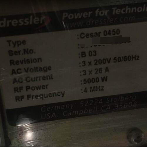 Cesar0450 射频电源 Dressler 5KW 4MHz 工业电源议价维修