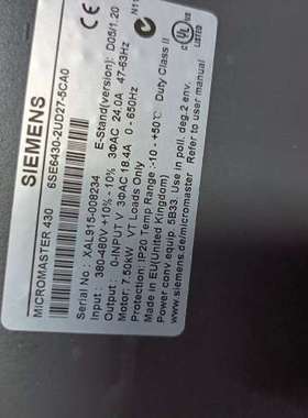 议价出售西门子MICROMASTER 430变频器，型号6SE6维修