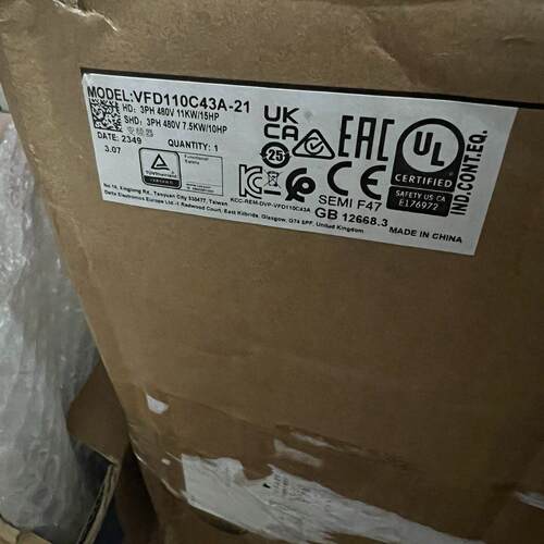 VFD110C43A-21 台达变频器 11KW 工控变频设备议价维修