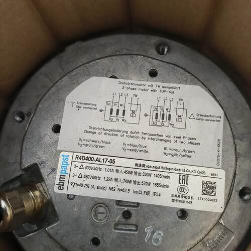 R4D400-AL17-05 ebmpapst冷却风扇 变频器设备散热风机议价维修