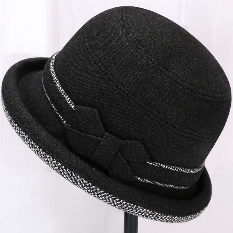 帽子女春秋季中老年人妈妈盆帽奶奶保暖礼帽老人渔夫帽老太太布帽