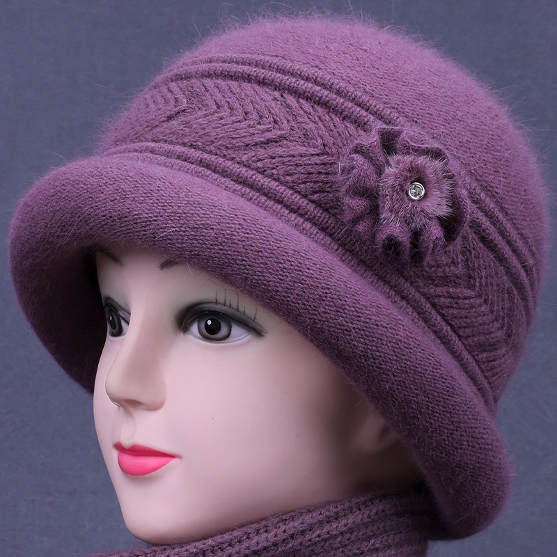 冬天加绒厚保暖兔毛针织毛线帽女