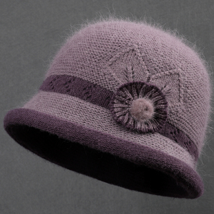 中老年人秋冬天女士棉帽子加绒保暖妈妈毛线帽奶奶老太太针织盆帽
