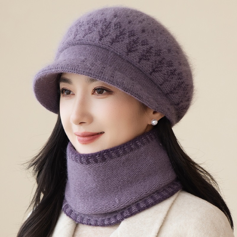 秋冬天针织毛线帽保暖鸭舌帽女